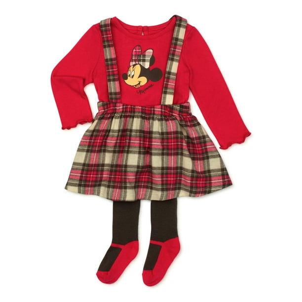 Minnie Mouse Disney Minnie Mouse Baby Girl Top, Jumper Dress & Tights