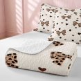 thumbnail image 4 of Erosebridal Leopard Bow Heart Print Twin Quilt Set for Girls, Cheetah Animal Spots Love Twin Coverlet Set, 2 Pieces 1 Bedspread and 1 Pillowcase, 4 of 7