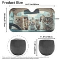 thumbnail image 5 of KUIFORTI Funny Cat Car Windshield Sunshade Foldable Car Windshield Sun Shade Cover, 66.53" x 34.44" Front Window Heat Insulation Protection, for Auto Sedan, SUV Accessories, 5 of 6