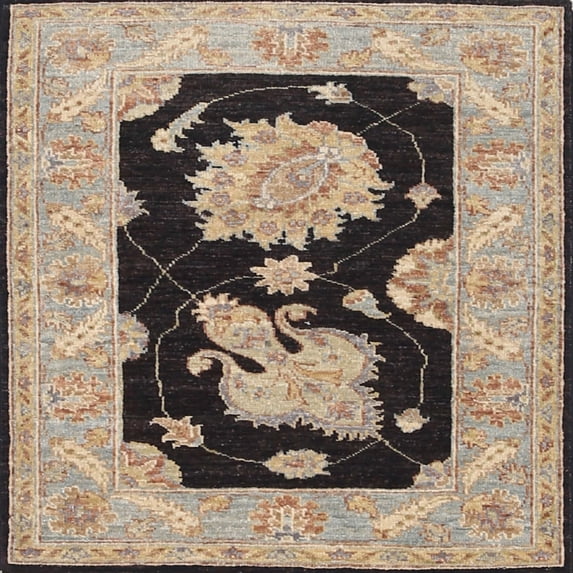 Ahgly Company Indoor Square Traditional Coffee Brown Oriental Area Rugs, 6' Square