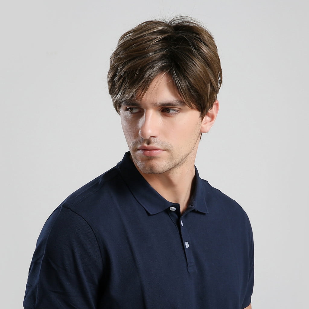 Men's Wig Handsome Fashion Gentlemen Straight Front Wigs For Daily