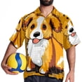thumbnail image 4 of Pixel Dog Men's Casual Short Sleeve Printed Button Down Spread Collar Tops Summer Beach Shirts Unisex, 4 of 6