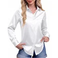 thumbnail image 1 of Blusa Moda Casual Holgada Elegante Manga Larga Para Mujer,Blanco,XL, 1 of 4