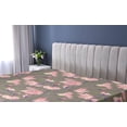 thumbnail image 5 of Ambesonne Lily Flowers Fitted Sheet, Fantasy Floral Retro, Queen Size, Indigo Pastel Pink, 5 of 5