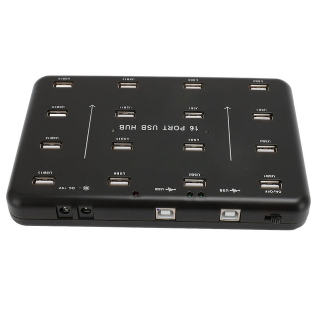 Hub USB, 16 Ports USB2.0 Hub Splitter, 480Mbps USB 2.0 Data Hub avec Indicateur LED, pour Lecteur de Carte Mémoire Carte Disque Dur