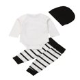 thumbnail image 3 of CNKOO Newborn Baby Boys Little Brother Romper+Striped Pants+Hat Outfits Set, 3 of 6