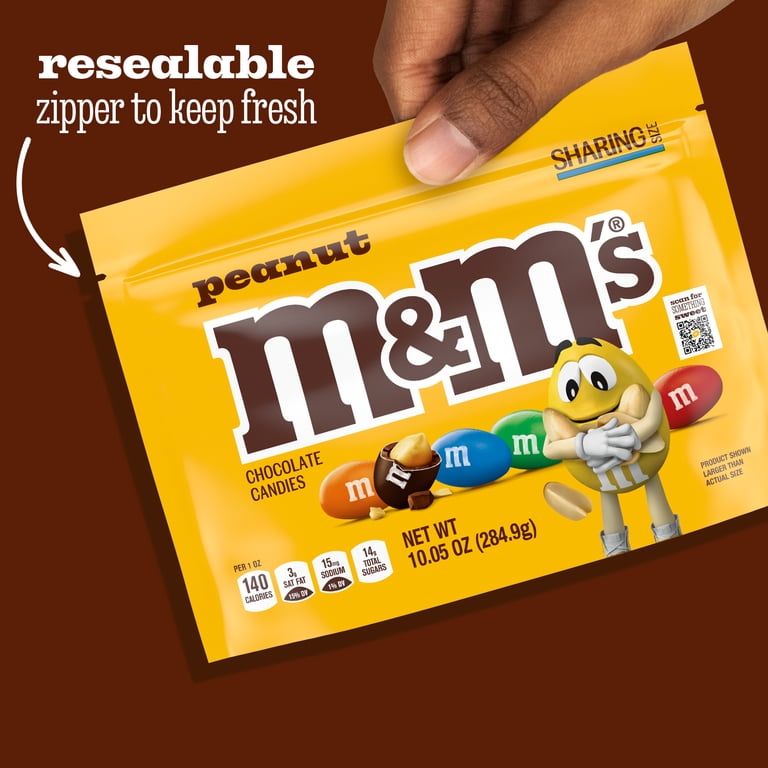 M&M'S, Peanut Milk Chocolate Candy, 10.05 oz Bag, Sharing Size