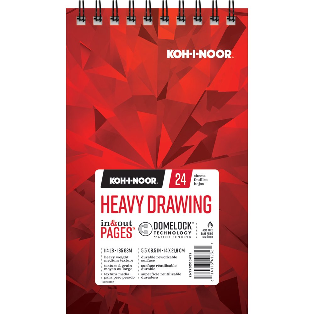 KohINoor Heavy Drawing Pad, 24 Sheets, 5.5in x 8.5in