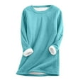 thumbnail image 2 of Xdegoge Fleece Lined Sweatshirts for Girls Crewneck Warm Pullover Long Sleeve Shirts Basic Solid Color Casual Sherpa Teen Girl Tops 5-14 Years, 2 of 4