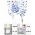 thumbnail image 6 of Hydrangea Leaves Tie Up Curtains for Window, Thermal Insulated Balloon Shade Adjustable Rod Pocket Curtains Valance Panels for Kitchen Bathroom Cafe 42 x 54 Blue Striped Botanical Floral, 6 of 6