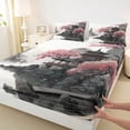 thumbnail image 3 of Castle Fairy Watercolor Scenery Full Size Sheets,Japanese Style Bed Sheets, 3 of 7