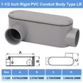 thumbnail image 2 of Cuerpo de conduit PVC CKVIHAV tipo LR de 1,5 pulgadas, paquete de 2, gris, 2 of 7