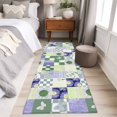 thumbnail image 5 of Spring Floral Checkered 2'x6' Runner Rug, Sage Green Purple Buffalo Plaid Washable Non-Slip Area Rugs for Hallway Kitchen Floor Bedroom Entryway, StainResistant Laundry Carpet Decoration Indoor Mat, 5 of 9