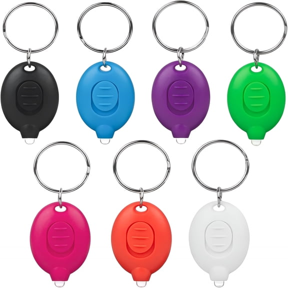 HIBIBUD 2026 New 7 Pcs Led Keychain Flashlight Mini Keychain Light Ultra Bright Tiny Flashlight Small Portable Light Battery Powered with Key Ring for Outdoor Activities and Emergency Lightning