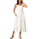 thumbnail image 2 of INSPIRAR CHIC Vestido de Verano sin Mangas para Mujeres, Escote Redondo, Corte Suelto, Estilo Midi Casual, Beige-1 XL, 2 of 6