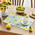thumbnail image 4 of Sm:)e Patchwork Buffalo Plaid Lemon Summer Placemats Set of 4, 12 x 18 Inch,Seasonal Summer Lemon Kitchen Dining Table Decoration for Home Party Decor, 4 of 7