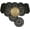 E-black With Brass Buckle, variant on Women Western Leather Belt Boho Dics Conch Waist Belt for Dress Jeans