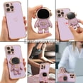 thumbnail image 6 of for iPhone 13 Pro Case Cute 6D Astronaut Case with Stand Function Luxury Plating Case Cover Slim Fit Soft TPU Shockproof Bumper Protective Electroplated Case for Girls Boys,6.1 inch,Purple, 6 of 12