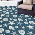 thumbnail image 5 of BNM Nautical Seashells Starfish Coastal Rug, 8' x 10', Navy Blue, 5 of 6