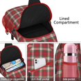 thumbnail image 4 of Sling Backpack,Red and Green Christmas Plaid Pattern Sling Bag with Water Bottle Holder,Waterproof Sling Bag for Men/Women with Headphone Jack for Hiking,Travel, 4 of 6