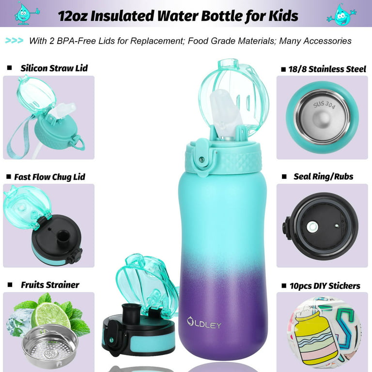 Kids Water Bottles for School12 Oz Stainless Steel Water Bottle with