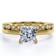 thumbnail image 1 of JeenMata Juego de 4 Puntas - Corte Princesa de 1,50 Quilates - Milgrain y Filigrana - Juego de Boda - Baño de Oro Amarillo de 18 K sobre Plata (Personaliza la Banda de Tu Anillo de Boda), 1 of 5