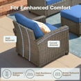 thumbnail image 6 of Vcatnet Outdoor Patio Furniture Sets with 42" Gas Propane Fire Pit Table 6 Pieces All Weather Sectional Sofa PE Rattan Wicker High Back Conversation Set with Ottoman,Navy Blue, 6 of 9