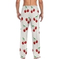 thumbnail image 5 of Top-kevin Mens Pajama Pants Retro Sweet Cherry Pajama Bottoms White Sleep PJ Pants, 5 of 6