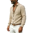 thumbnail image 5 of Aimik Men's Textured Knit Button Down Shirt Slim Fit Long Sleeve Turndown Collar Casual Shirt for Smart Casual Outfits, 5 of 6