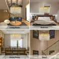 thumbnail image 3 of Gold Crystal Chandelier,31.5" Modern Round Tree Branch Chandelier Farmhouse Chandeliers for Dining Room, Living Room, Bedroom, Entryway (8-Light), 3 of 9