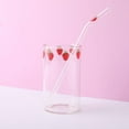 thumbnail image 5 of Ins Nana Strawberry Glasses Heat Resistant Coffee Milk Water Cups with Straws Clear Cute Juice Smoothie Cold Drinks Straw Cup, 5 of 7