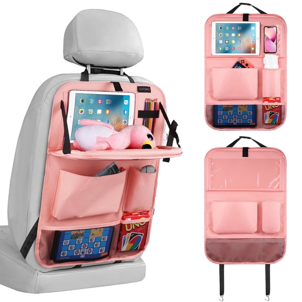 Organizador para asiento trasero de auto LUCMO con soporte para tablet y 6 bolsillos