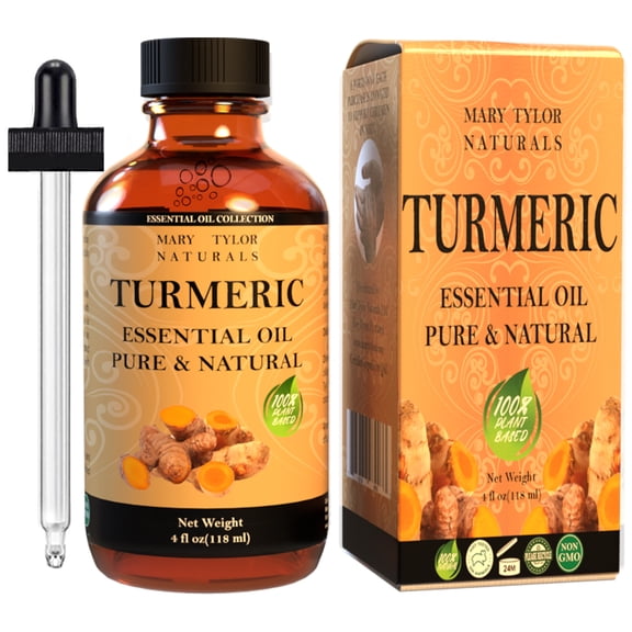 Turmeric Essential Oil (4 oz), Premium Therapeutic Grade, 100% Pure and Natural, Perfect for Aromatherapy, Sore Muscle Balm, Promote Good Liver Health and Much More by Mary Tylor Naturals