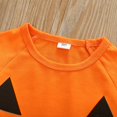 thumbnail image 5 of Children’s Halloween Outfit Orange Round-Neck Ruffle Long-Sleeves Top + Stripes Pants with Layered Bottom Heming for Little Girl, 5 of 5