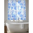 thumbnail image 5 of Blue Flowers Sheer Curtains 72 Inch Length 2 Panels Set for Living Room/Bedroom, Watercolor Summer Botanical Floral Semi Curtain Sheers Drapes Rod Pocket Curtains Window Treatment Set 52''x72''x2, 5 of 6