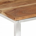 thumbnail image 4 of vidaXL Coffee Table Silver, Natural Wood Stainless Steel, Solid Acacia Wood, 4 of 5