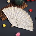 thumbnail image 5 of 2Pcs Vintage Floral Folding Fan for Women - Elegant Handheld Chinese Fan with Lace & Plum Blossom Design - for Weddings, Dancing & Home Decor, 5 of 5