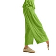 thumbnail image 4 of Women'S 2-Piece Smocked Top & Wide-Leg Pants Set-High-Waisted Lounge Outfit with Pockets Casual Boho Set Green L, 4 of 5