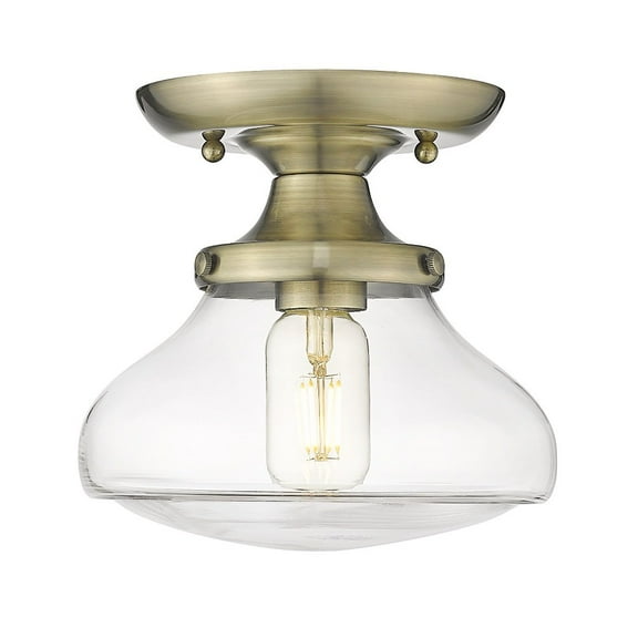 Wry Lighting Nash 1-light Semi-Flush Mount in Aged Brass