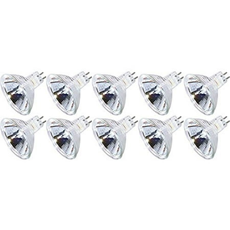 20w Mr11 Halogen Lamp - Pack Of 10 20MR11/FL/CG 20 Watt, 12 Volt MR11, 12V, 20W G4 Bi-Pin Base, With UV Glass Cover, Halogen Flood Light Bulb