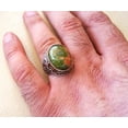 thumbnail image 3 of Unakite Jasper Mens Ring, Natural Unakite Jasper Ring, Oxidized Two Tone, 925 Silver Ring, Birthday Gift, Heavy Mens Ring, Arabic Design, Ottoman Style Ring, Christmas, Turkey Mens Signet Ring, 3 of 6