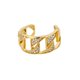thumbnail image 1 of Anillos de cadena retorcida con hebilla OT de acero inoxidable para mujeres y hombres, Color dorado, anillo de boda abierto, joyería estética de lujo, regalos para parejas, 1 of 4