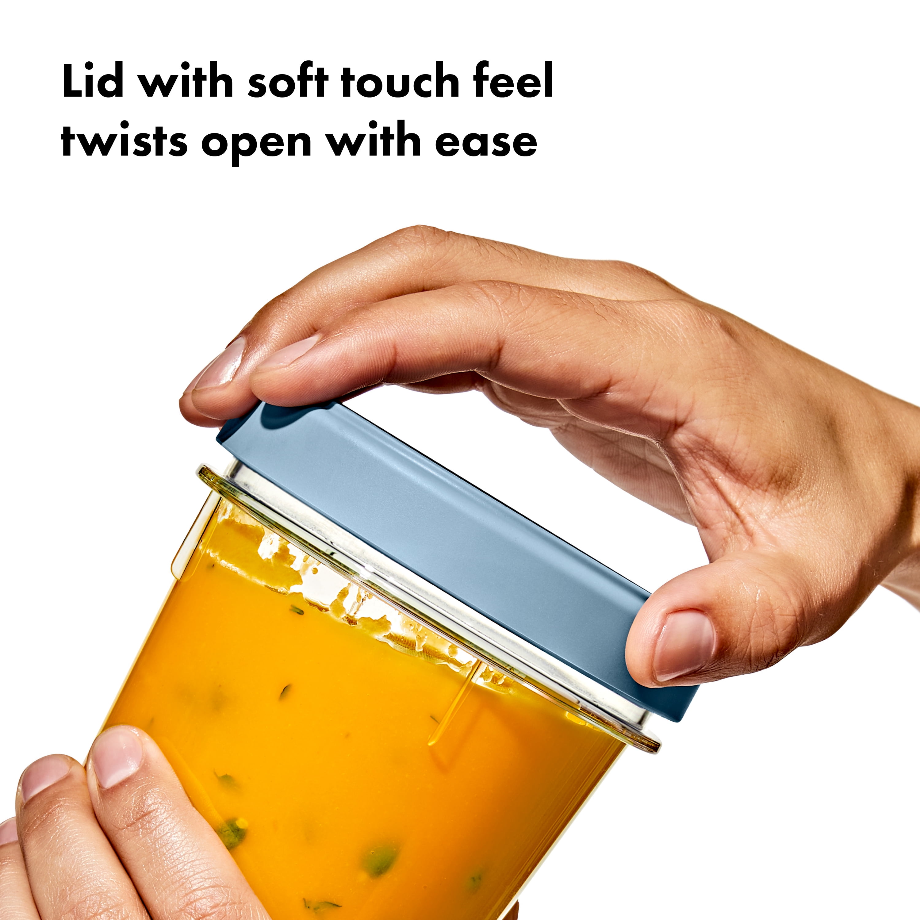 OXO Twist & Stack 12-Piece Leakproof Deli Container Set, Reusable Food Storage Containers for Snacks, Dips, Lunch Prep, Meal Prep, Soups and Leftovers, Ocean Blue