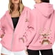 thumbnail image 1 of WILLBEST Sudadera Deportiva para Mujer Ladies' Christmas Printed Zipper Long Sleeved Pocket Drawstring Casual Hooded Sweatshirt 2071 Mediana, 1 of 8