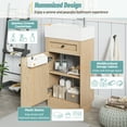 thumbnail image 2 of Rustic Bathroom Vanity with Reversible Resin Sink, Adjustable Shelf and Zinc Handles, 18.5" Wood Grain Melamine, 2 of 8