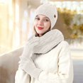 thumbnail image 2 of Wipya Winter Hat Gloves and Scarf Set for Women Fleece Lined Knit Ensemble Cozy Cold Weather Accessories Matching Outfit White, 2 of 6
