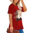 thumbnail image 4 of XCHQRTI Christmas Tree Shirt for Women Plus Size Tshirt Short Sleeve Graphic Top, 4 of 10