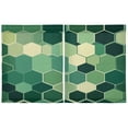 thumbnail image 2 of Modern Style Green Hexagonal 27"x36" Linen Look Cafe Curtain Set with Privacy and UV Protection, 2 of 8