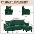 thumbnail image 3 of Pingliang Home Furniture Set Convertible Sectional Sofa and Storage Ottoman and Accent Chair,3 Seat L-shaped Sofa Couch with Reversible Footstool and Armchair for Living Room Apartment Office Studio, 3 of 9
