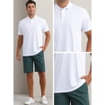 thumbnail image 5 of DARING DIVA Men's Solid Stretch Short Sleeve Slim Fit Golf Shirt S White, 5 of 6